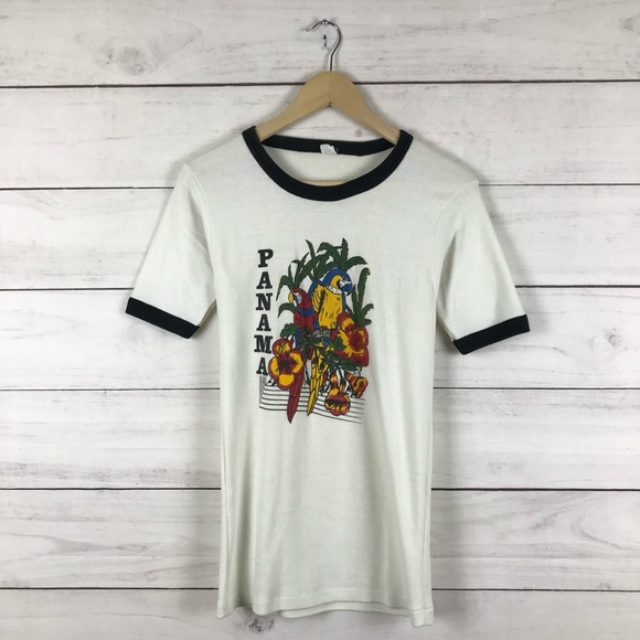 Vintage Tops - Vintage 1980s Panama Bird T-Shirt